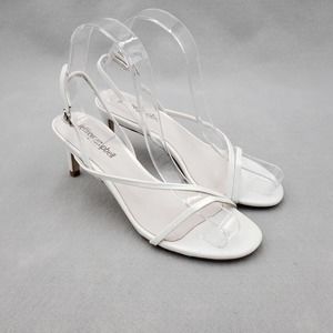 Jeffrey Campbell Morph Slingback Women's Size 6 Heels Sandals White Leather